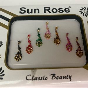 Multicolored Long Forehead Bindis